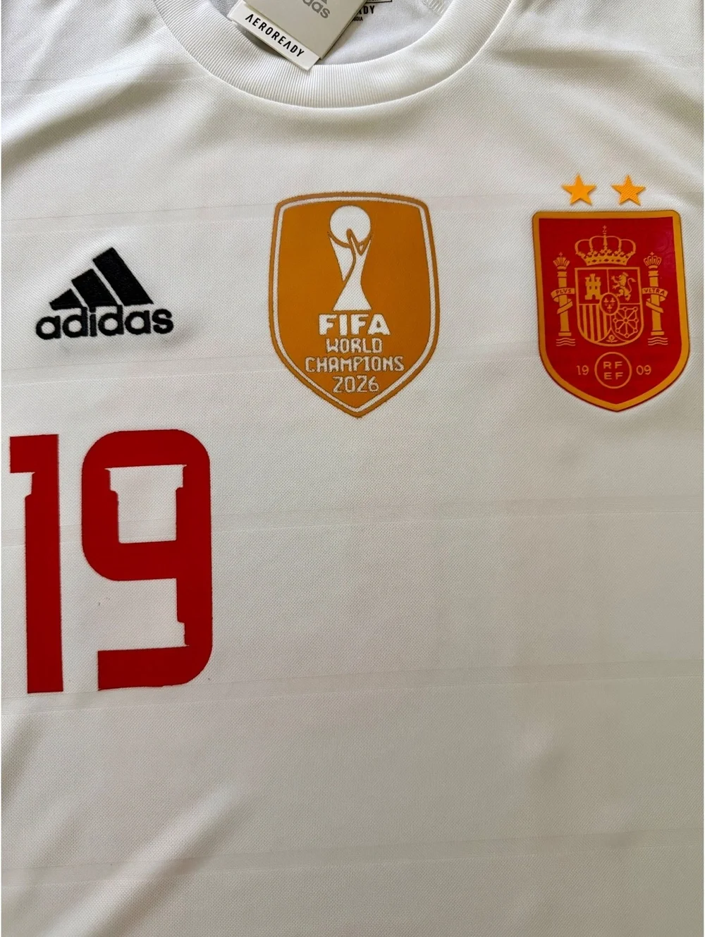 2 Starts World Champions badge Lamine Yamal Spain Adidas Jersey Small